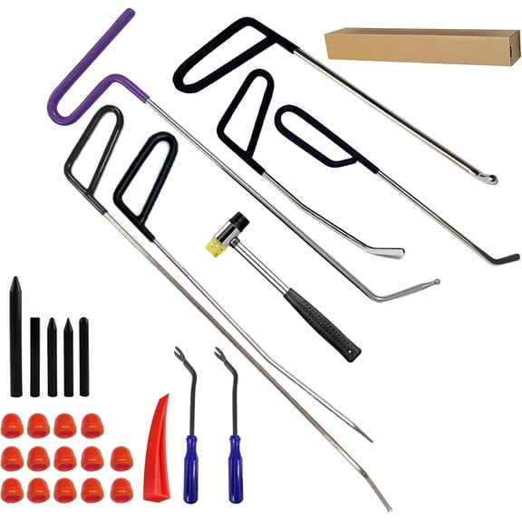 Paintless Dent Repair Rods, Dent Rods Removal Kit, Stainless Steel Dent Rods, Professional Hail Dent Removal Tool for Minor Dents, Door Dings and Hail Damag