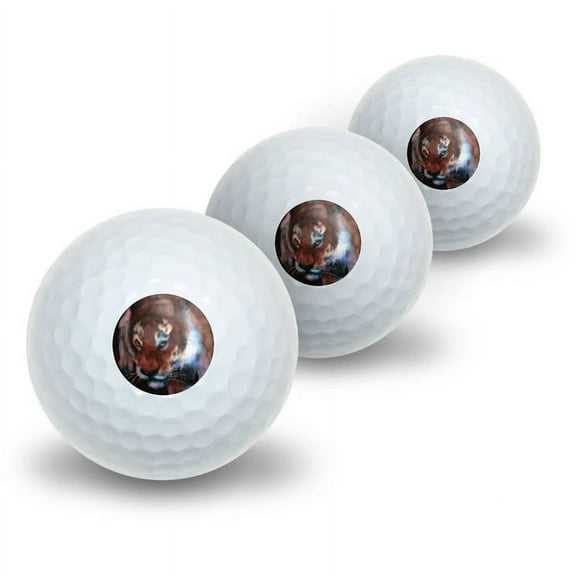 Paintstrokes Tiger Orange Novelty Golf Balls, 3pk