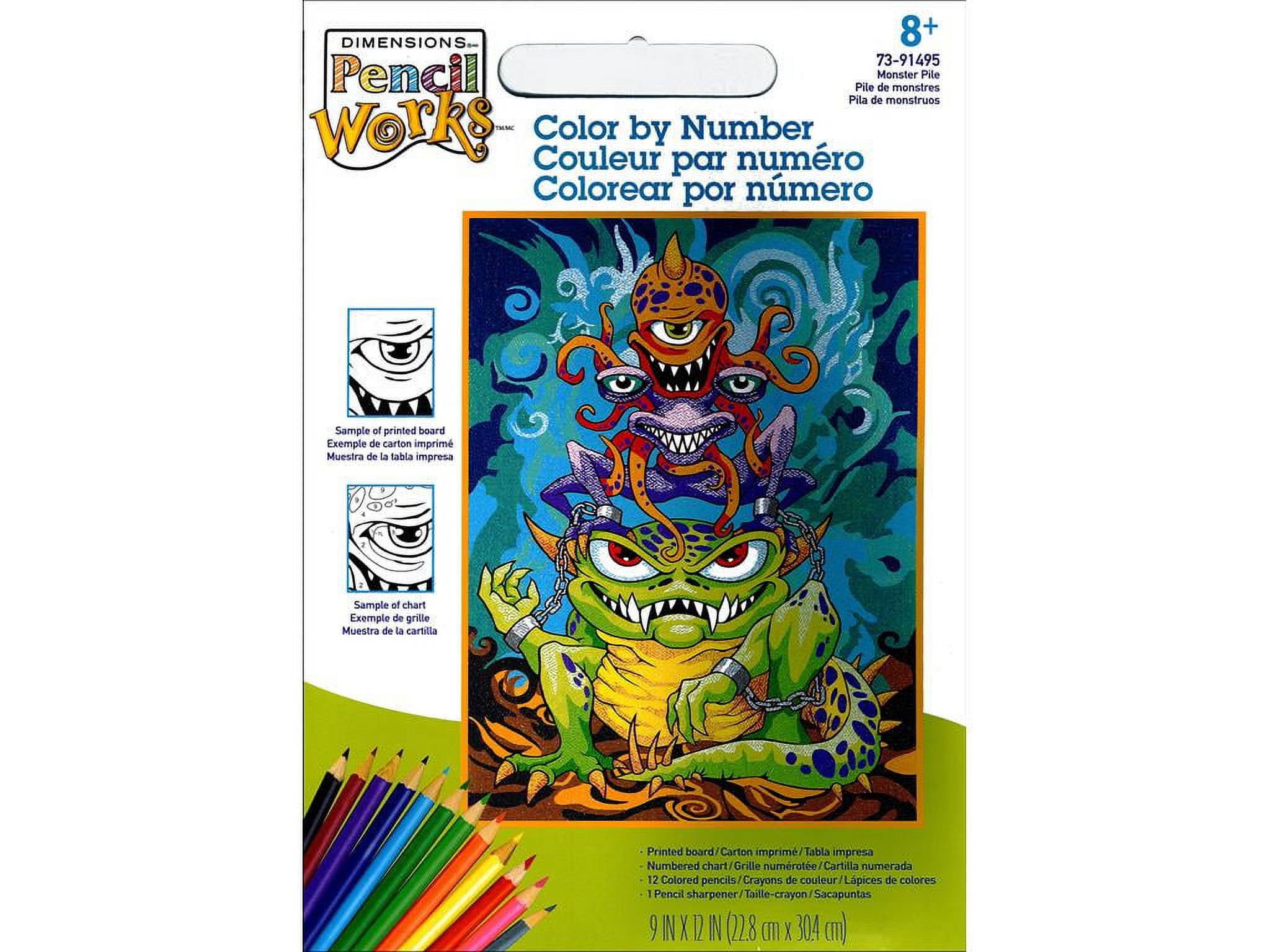 Paintworks Color By Number 9x12 Monster Pile
