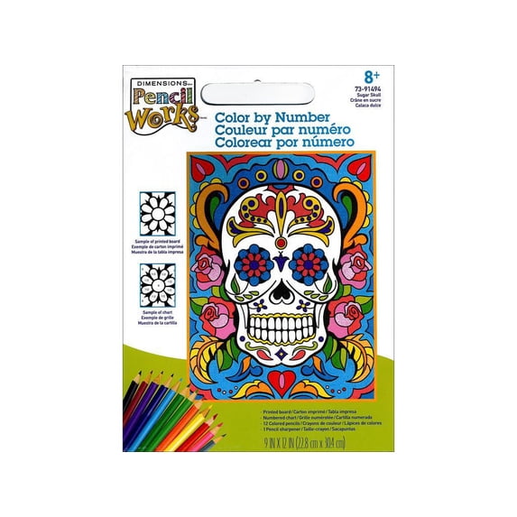Paintworks Color By Number 9x12 Sugar Skull