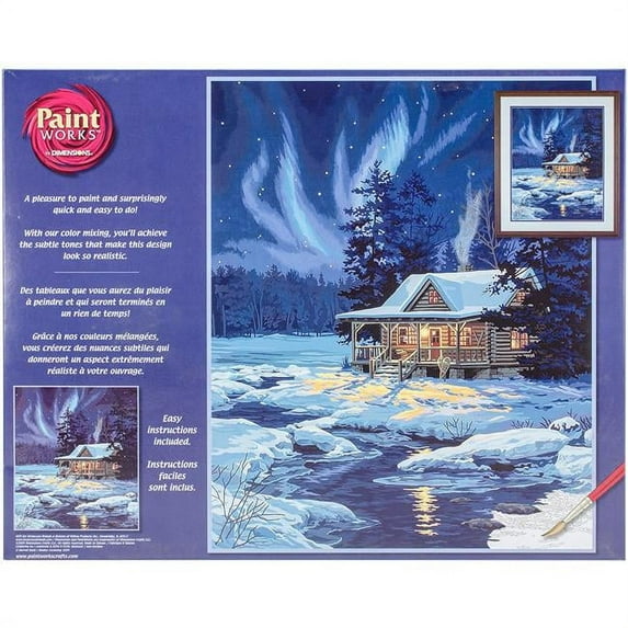 Paintworks® Moonlit Cabin Paint by Number Kit