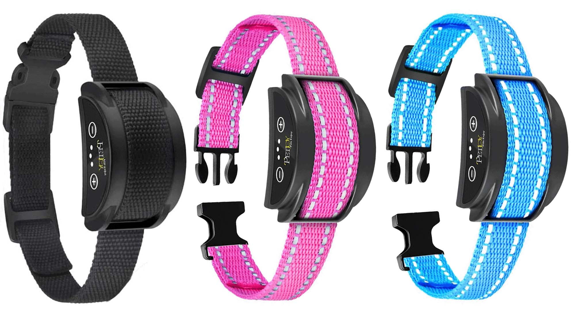 Paipaitek 3Piece AntiBark Dog Collar Set, Rechargeable with Beep and