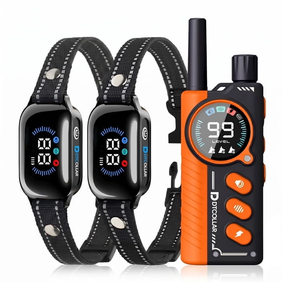 Paipaitek Dog Training Collar with Remote,2-in-1 Dog Shock Collar & Auto Bark Collar,3300FT Range,Waterproof Shock Collar for Small Medium Large Dogs,Orange,For 2 Dogs