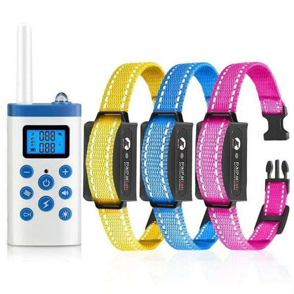 Paipaitek Dog Training Collar with Remote,2 IN 1 Auto Bark Collar&Training Collar,Dog Shock Collar Wtih Beep Vibration Shock&Auto Modes,for 3Dogs