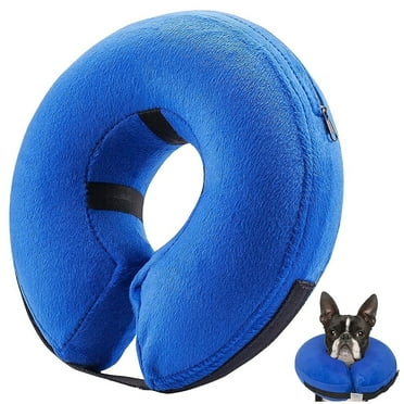 Paipaitek Protective Inflatable Collar,Dog Cone After Surgery,Blow Up Dog Collar,Pet Recovery Collar for Dogs and Cats (Medium(8"-12"), Blue)