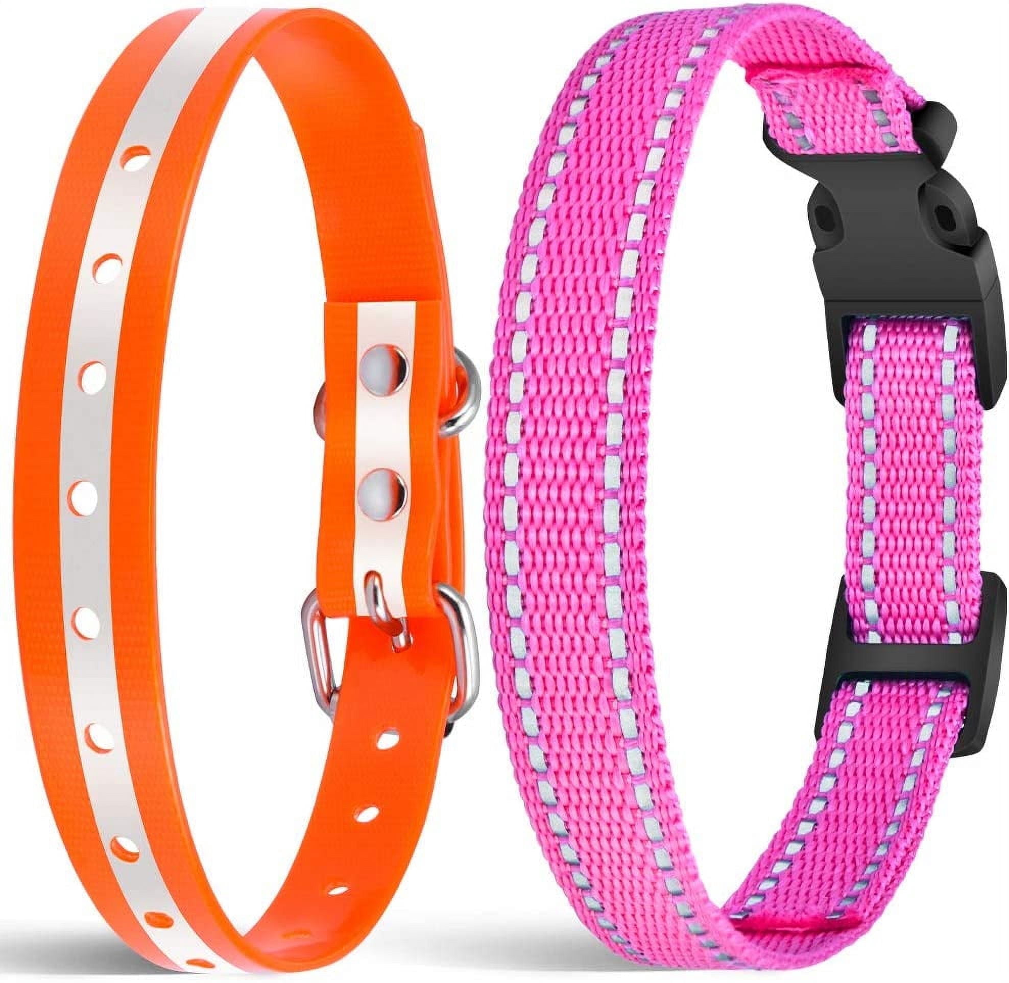 Paipaitek Shock Collar Replacement Strap, Reflective Adjustable Dog Replacement Collars Fits Most of Pet Fence and Bark Collars Receivers - Durable & Adjustable -2 Pack