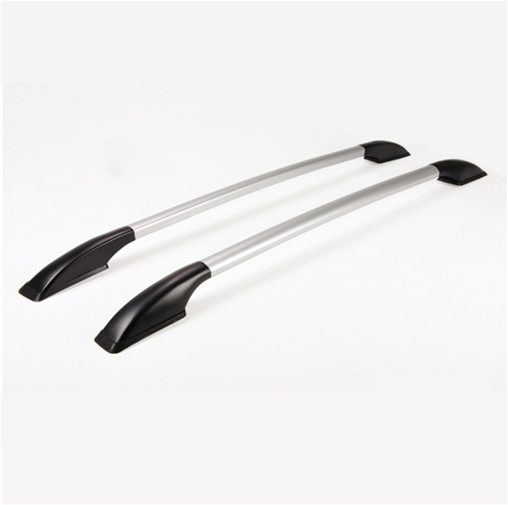 Pair 1.3M Aluminum Car Roof Luggage Rack Side Bars Rails Frame Black + Silver US