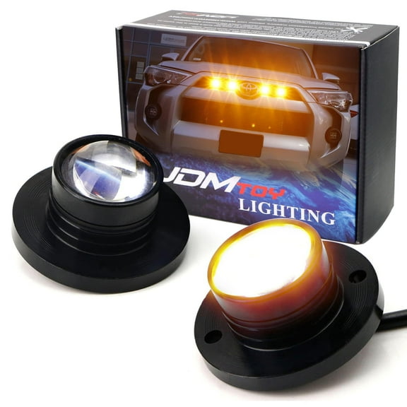 Pair 12-Chipset High Power LED Surface Flush Mount Spot Light Kit For Jeep Truck SUV 4x4 Side Markers, DRL/Driving Lights, Solid Amber Color