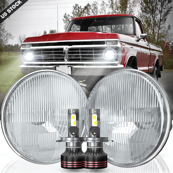 Pair 130W 7" inch High/Low Beam LED Headlights for Ford F-100 1953-1979 Pickup