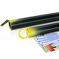 thumbnail image 1 of Pair of 130lb. Heavy Duty Garage Door Extension Springs Stretch Springs,25” Long, Double Loop Ends, High Precision Electrophoresis Black Coated,MIN 16,000 Cycles,for 7ft High Garage Doors Replacement, 1 of 3