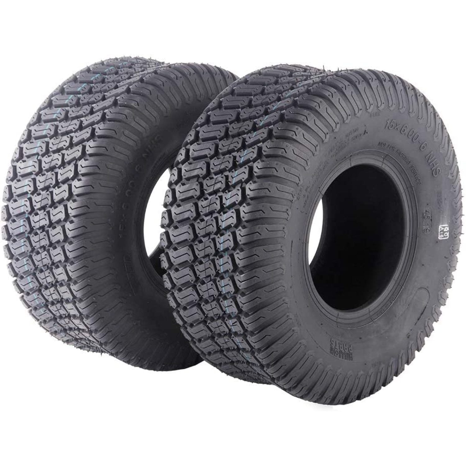 Set Of 2 Halberd 15x6-6 Lawn Mower Tires – 4 Ply Tubeless Turf Tires (15x6.00-6)