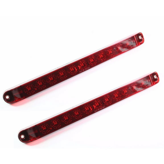 Pair 17" Red Multifunction Waterproof Brake Stop Turn ID Light Bar Trailer Truck