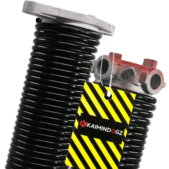 Pair of 2" Garage Door Torsion Springs Set with Non-Slip Winding Bars & Gloves, Precision Electrophoresis Black Coated Without Oil, for Replacement & Installation, MIN 16,000 Cycles(0.207x2''x20'')