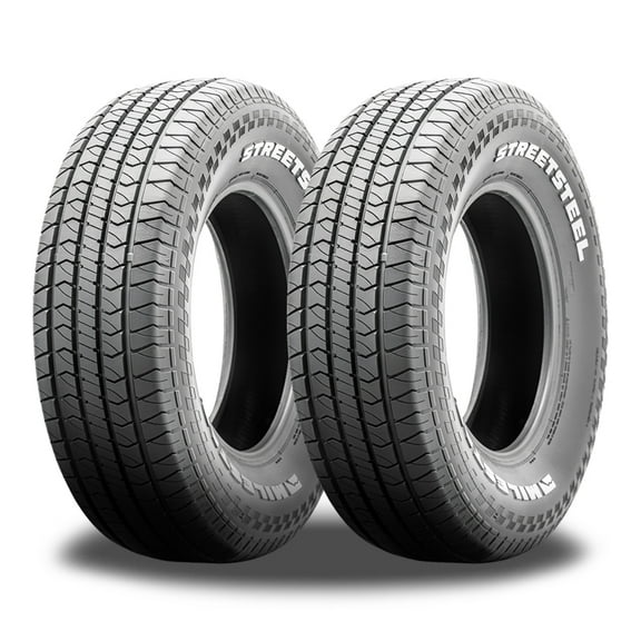 Pair of 2 Milestar Streetsteel P215/65R15 95T White Letters All Season Muscle Car Tires 24545027 / 215/65/15 / 2156515 Fits: 2001-03 Toyota Sienna XLE, 1998-2000 Nissan Frontier XE