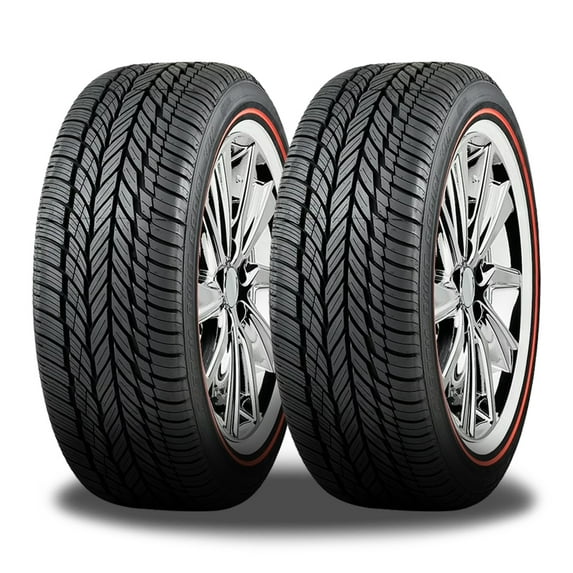 Pair of 2 Vogue Custom Built Radial XIII SCT Red/White Stripe 245/40R20 99V XL Tires 0.2117.065 / 245/40/20 / 2454020 Fits: 2014-16 Chevrolet Impala LTZ, 2017-18 Chevrolet Impala LT