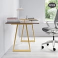 thumbnail image 1 of Pair 28 Inch Trapezoid Metal Gold Table Legs Furniture Legs Office Table Legs, 1 of 5