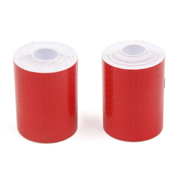 Pair 300x5cm Red Reflective Safety Warning Roll Tape Sticker Flim for Car