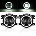 thumbnail image 1 of Pair 4" 30W LED Fog Light Round Front Bumper Lamp Car For Jeep Wrangler JK 07-16, 1 of 10