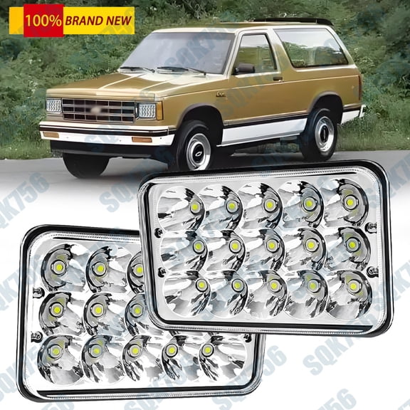 Pair 4x6" inch LED Headlights Hi-Lo Sealed Beam For Chevy S10 Blazer 1994-1997