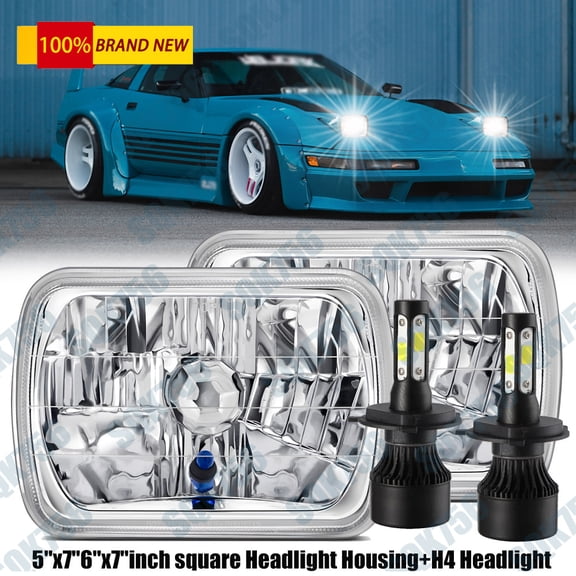 Pair 5X7" 7x6 LED Headlights Hi/Lo Beam DRL H4 for Chevy 1984-1996 Corvette C4