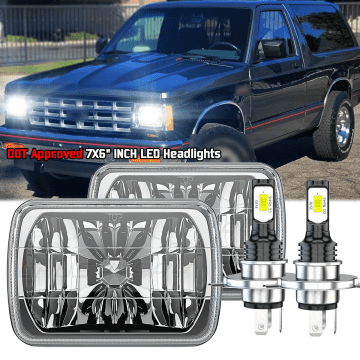 Pair 5x7" 7x6" 7 " H4 9003 LED Headlights DRL For Dodge D150 D250 D350 Ram 50 H4