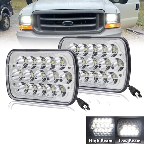 Pair 5x7 7x6 LED Headlights Hi Lo Beam H6054 Fit for Ford F150 1976-1986 F250 F350 Ranger