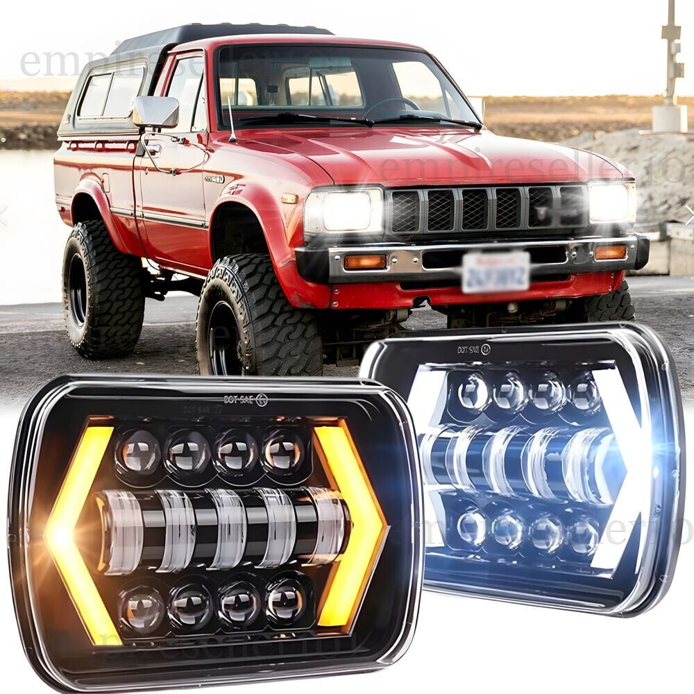 Fari Alti/bassi LED Per Auto Kit 2 Fanali LED 5x7/7x6 Pollici Per Toyota Pickup 82-95 E Tacoma 95-97 - Hi/Low Beam DRL Kit Fari 5x7 Pollici LED