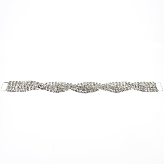 Pair 6-Row Rhinestone Bikini Connector Buckle Metal Chain For DIY Swimming Wear