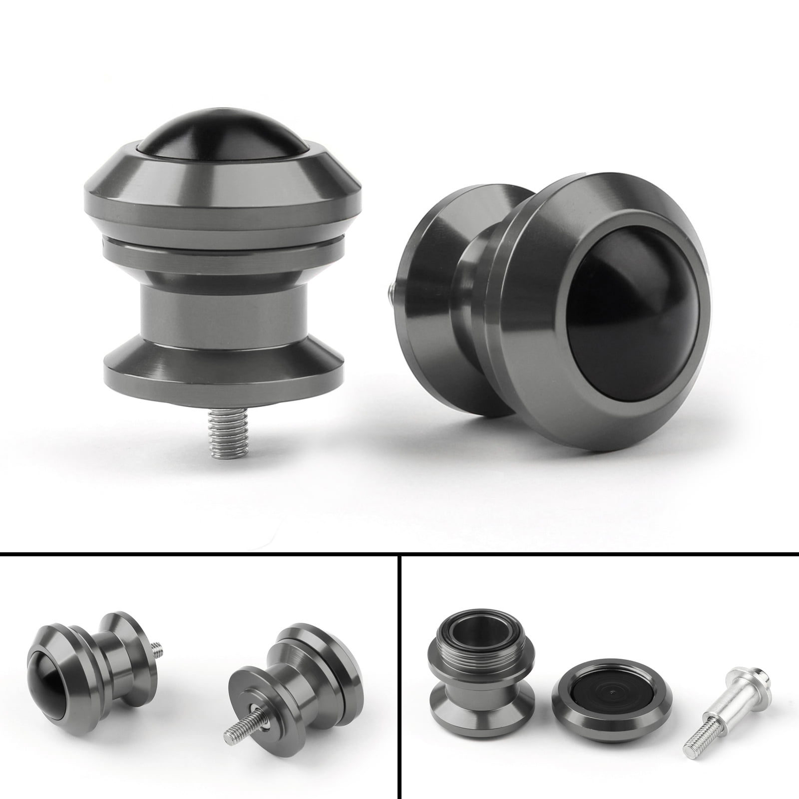 Sliders Titanium Pair 6mm Swingarm Sliders Spools For Yamaha MT01 MT09 YZF-R3 R1 MAX 530 ...
