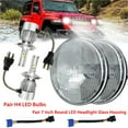 thumbnail image 1 of Pair 7" Inch Glass Round LED Headlights H4 Bulbs For Jeep Wrangler JK LJ TJ CJ A, 1 of 21