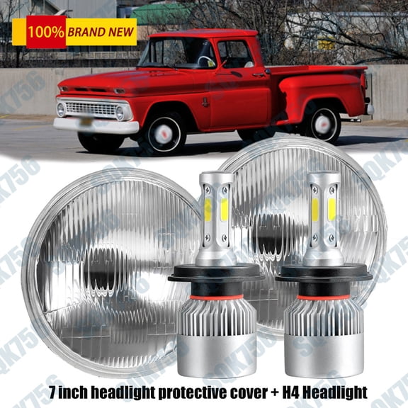 Pair 7" Inch LED Halogen Headlight HI/LO Sealed Beam for Chevy Pickup Truck 3100
