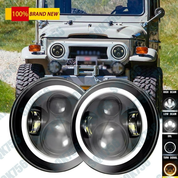 Pair 7" Inch LED Headlights Hi-Lo For LAND CRUISER FJ40 FJ50 FJ55 FJ60 FJ62