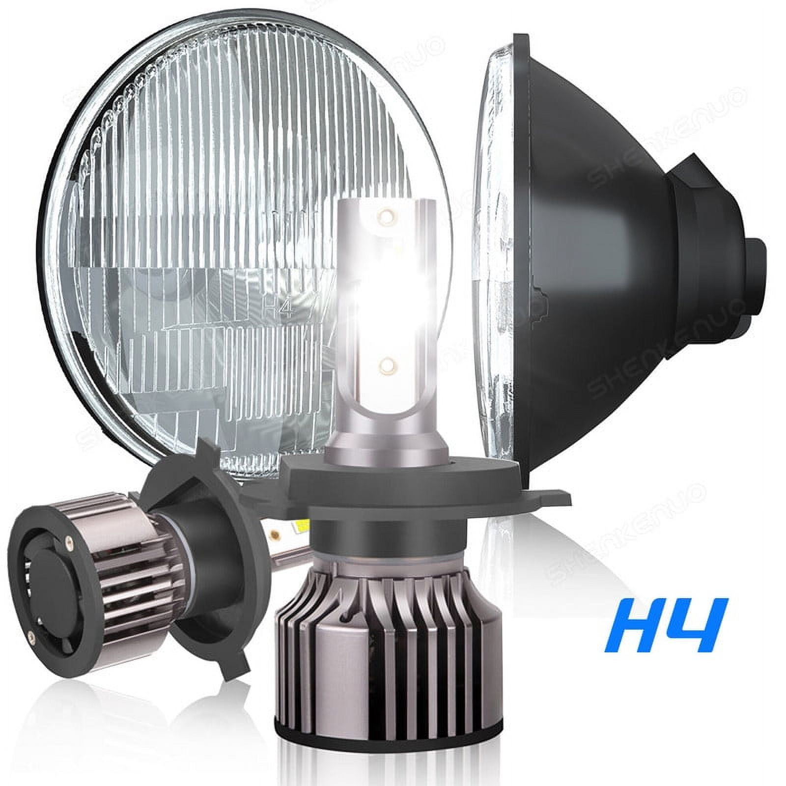 Deabuy2020 7 Inch Round LED Headlight With Hi/Lo Beam For Ford Mustang, F100, F150 Pickup - DOT Certified, H4/H13, 6500LM