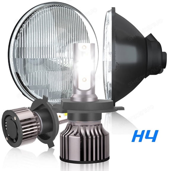 Pair 7" Inch Round LED Headlight Hi/Lo Beam For Ford Mustang F100 F150 Bronco