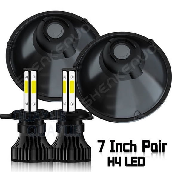 Pair 7" Inch Round LED Headlights Hi/LO Sealed Beam For 1953-1977 Ford F100 F250 F350 Pickup