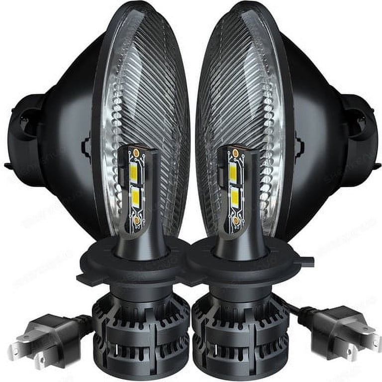 Pair Of 7-Inch Round LED Headlights – Hi/Lo Beam Sealed Assembly For Chevy Truck, Camaro, C10 – 6000K