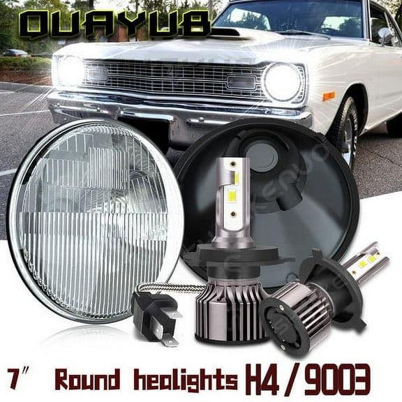 Pair 7" Inch Round LED Headlights Hi/LO Sealed Beam For Datsun 280ZX 240Z 260Z