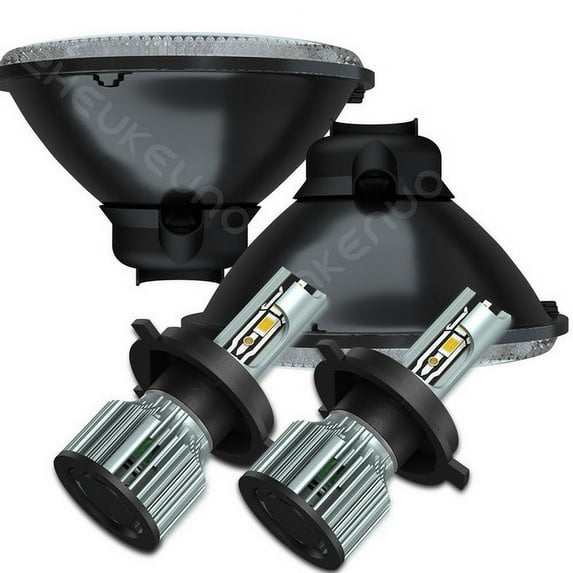 Pair 7" Inch Round LED Headlights Hi/LO Sealed Beam For GMC C15 C25 C35 Pickup