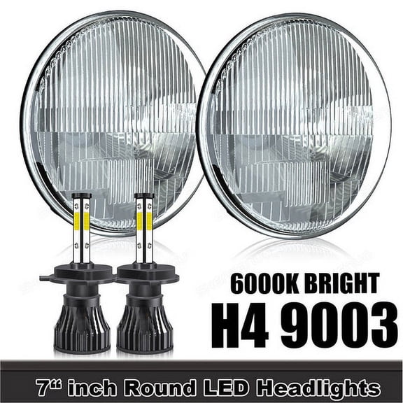 Pair 7" Inch Round LED Headlights Hi/LO Sealed Beam For Plymouth Barracuda Cuda Duster 340