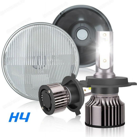 Pair 7 Inch Round Led Halo Headlights Hi-Lo Beam For Jeep Wrangler JK LJ TJ CJ