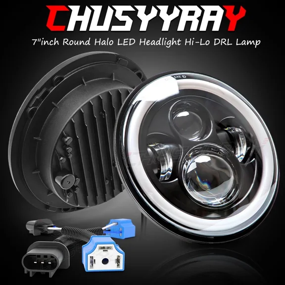 Pair 7\"Round LED Headlights Hi/Lo beam Sealed For Chevrolet Chevy Nova 1963-78