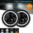 thumbnail image 1 of Pair 7" inch LED Headlight w/ Halo Angel Eyes H6024 For 90-97 Mazda NA Miata MX5 MX-5, 1 of 14