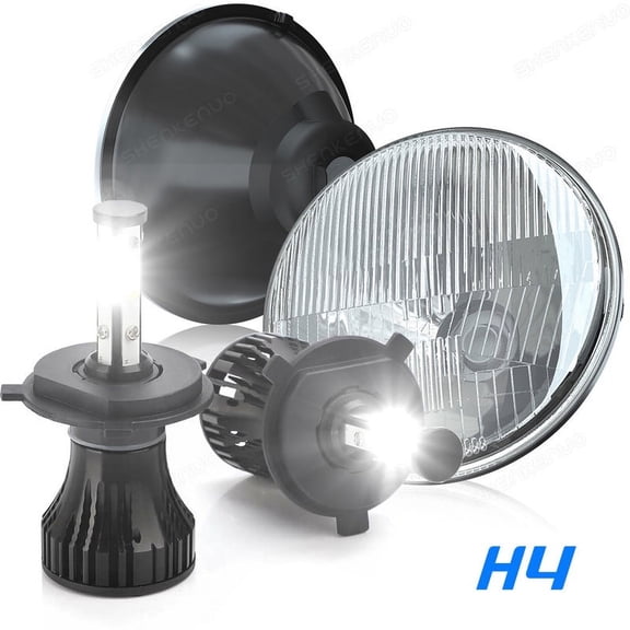 Pair 7"inch Round LED Headlights DRL Projector Light For 2008-2016 Jeep Patriot