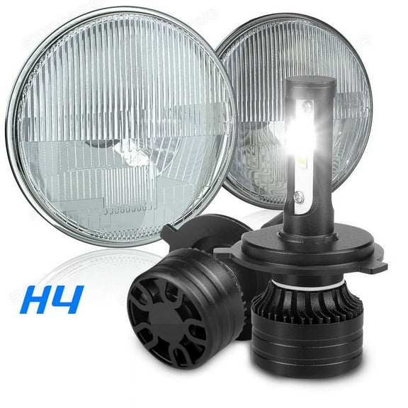 Pair 7 inch led Round Headlights HI/LO For Land Rover Defender 110 90 Rover