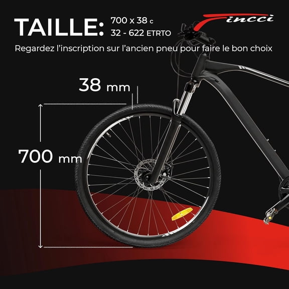 Pair 700x38c Bike Tire - Semi-Slick 700c Bike Tire - Gravel Foldable Kevlar 40-622 Puncture Resistant Bike Tires 1 mm Nylon, Urban 700c Wheelset for Electric, Hybrid, Road, City Touring Bikes