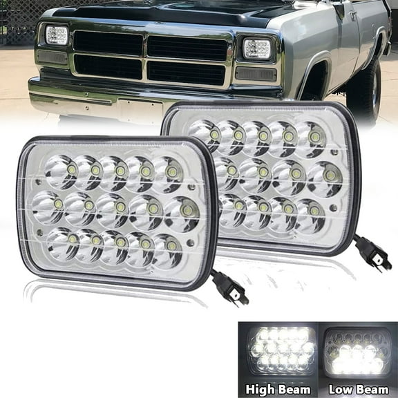 Pair 7x6" inch Sealed Beam Headlight Conversion Hi/Lo Beam H4 LED For Dodge w250