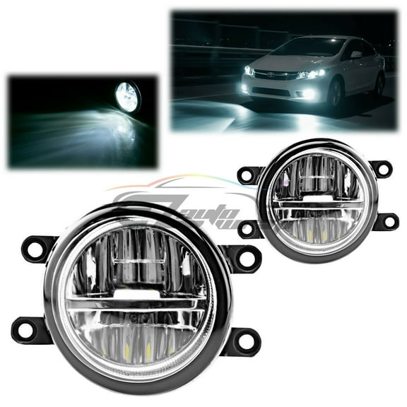Pair 80W LED Fog Light Clear Len Replacement Upgrade For 06-12 Toyota Rav4 T5