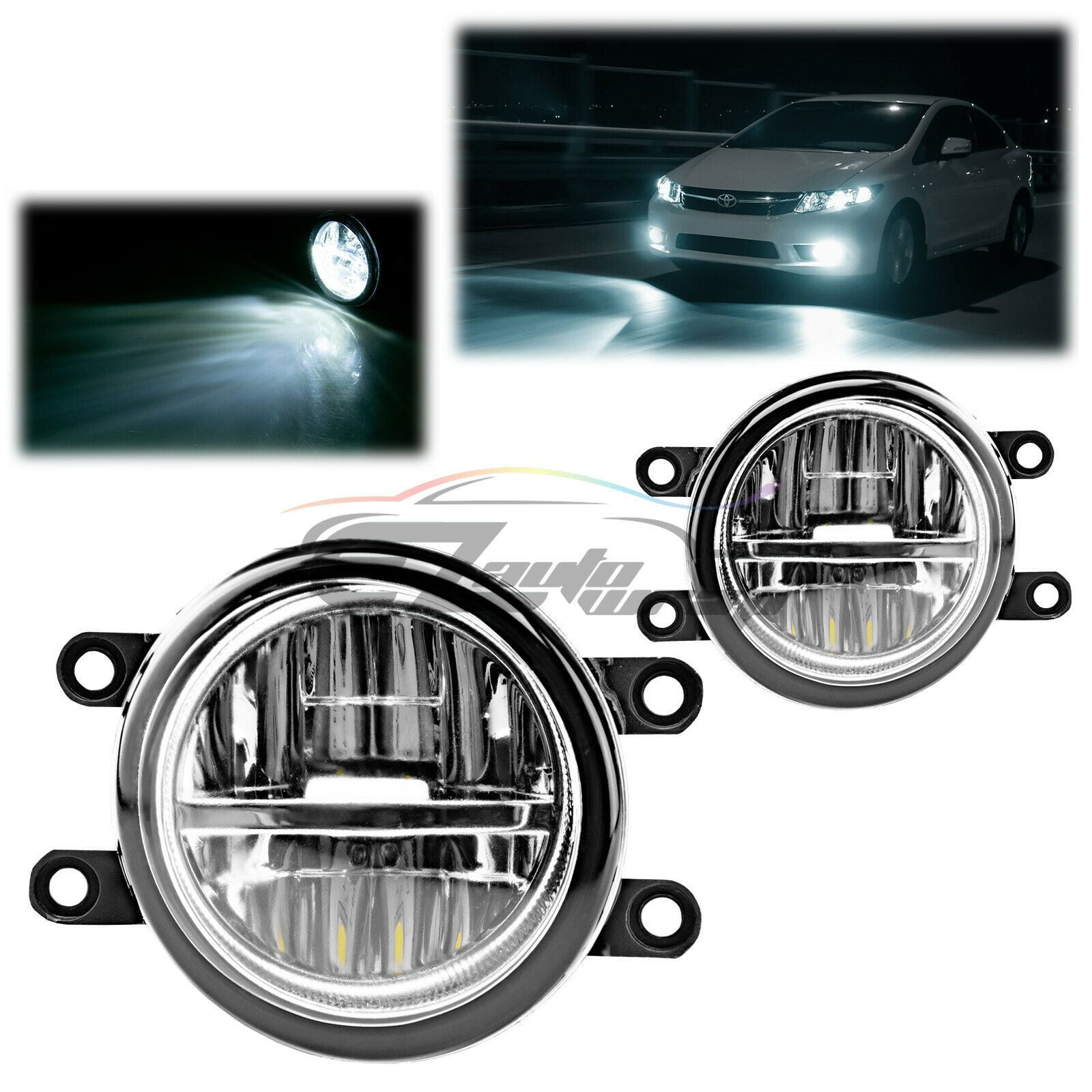 Pair 80W LED Fog Light Clear Len Replacement Upgrade For 10-11 Toyota Prius T5