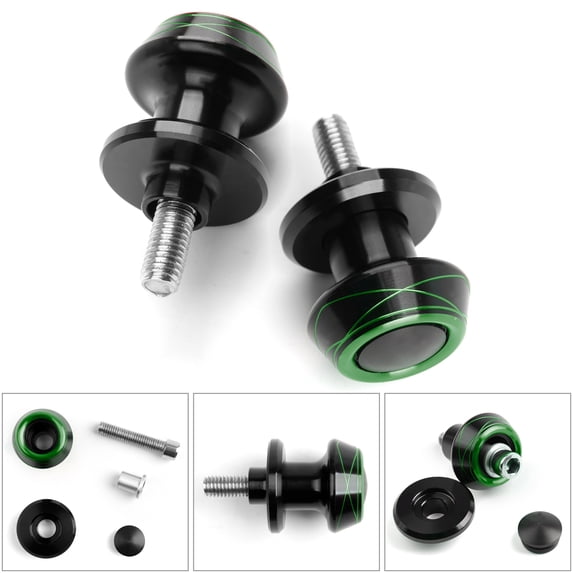 Pair 8mm Moto CNC Swingarm Swing Arm Spools Spool Sliders For Suzuki Honda Green