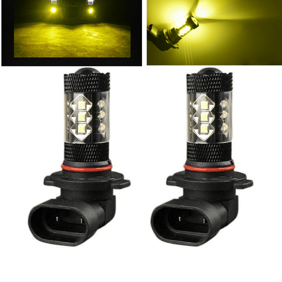 Pair 9005 9145 9140 H10 LED Fog Light 3000K Golden Yellow 8000LM High Power